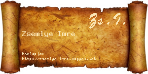 Zsemlye Imre névjegykártya